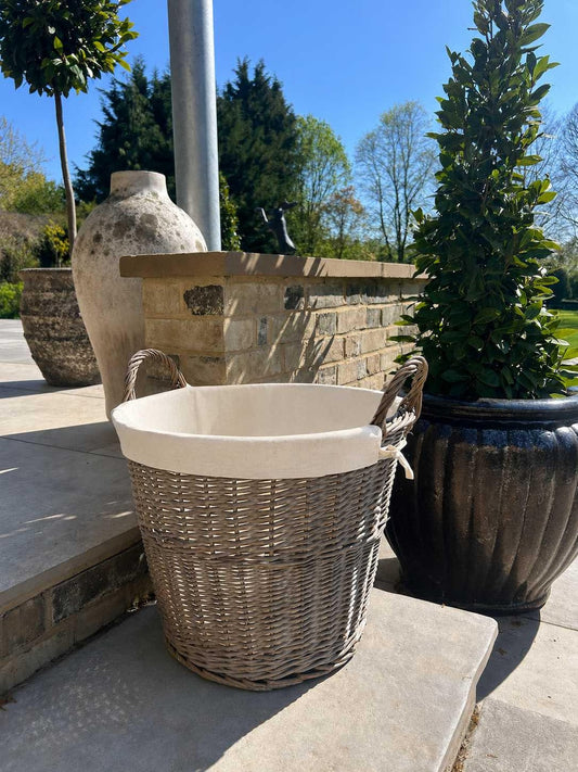 Natural Collection Large Wicker Plain Lined Log Home Tidy Laundry Storage Basket - Etsy UK