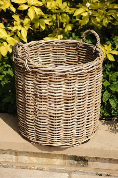 Round Kubu Wicker Rattan Log Storage Handmade Basket Choice of Sizes - Etsy UK