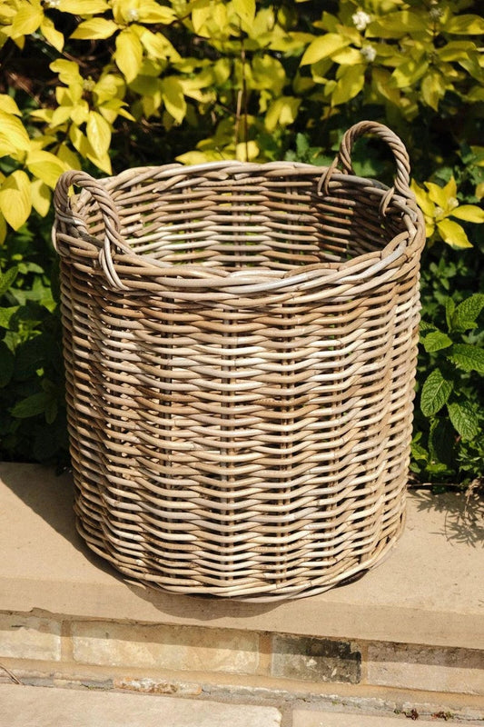 Round Kubu Wicker Rattan Log Storage Handmade Basket Choice of Sizes - Etsy UK